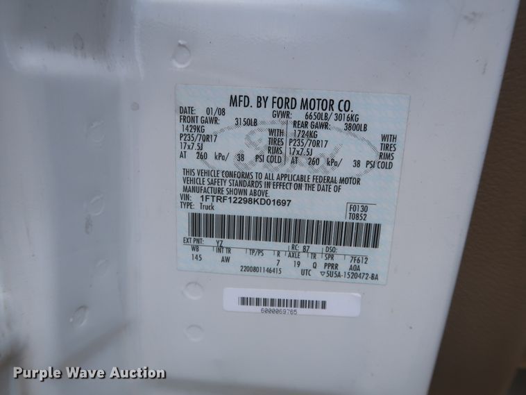 image for item HT9545 2008 Ford F150 XL  pickup truck