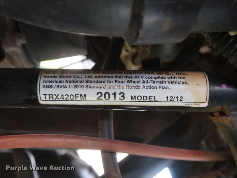 image for item HT9548 2013 Honda TRX420FM Four Trax Rancher ATV