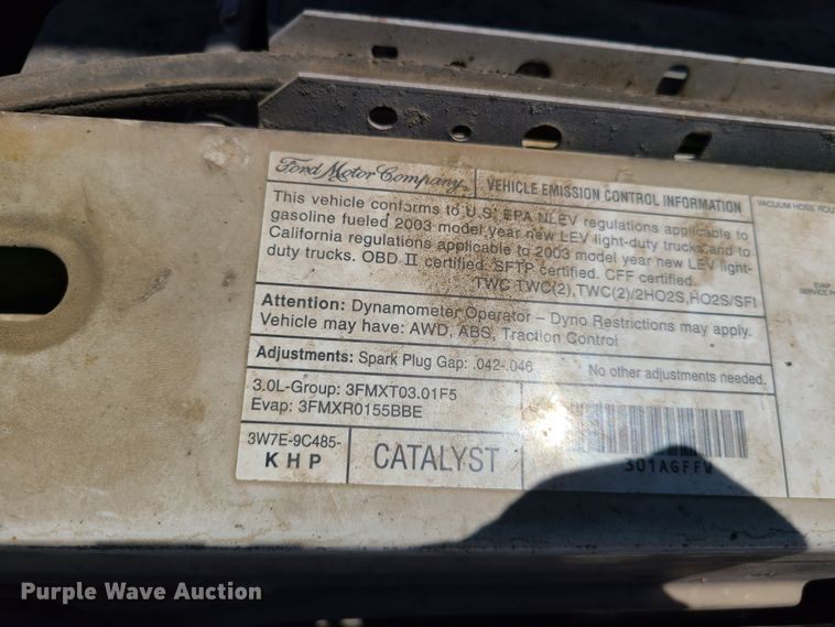 image for item K5945 2003 Ford Ranger  pickup truck