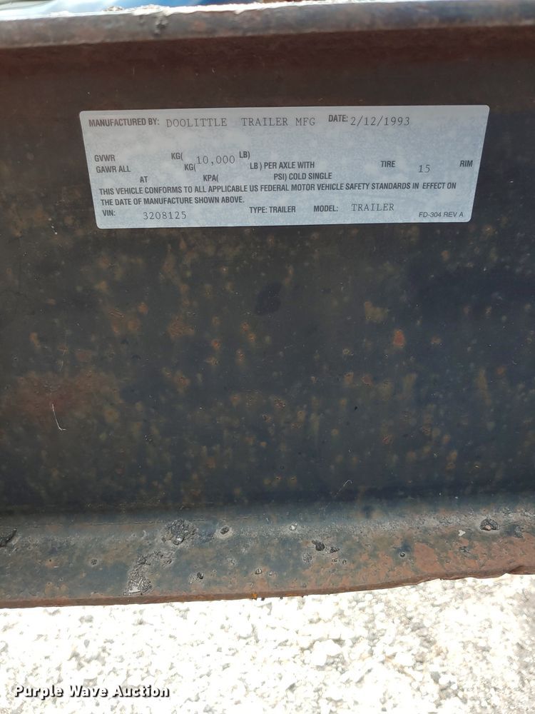 image for item DG1928 1988 Utility equipment trailer