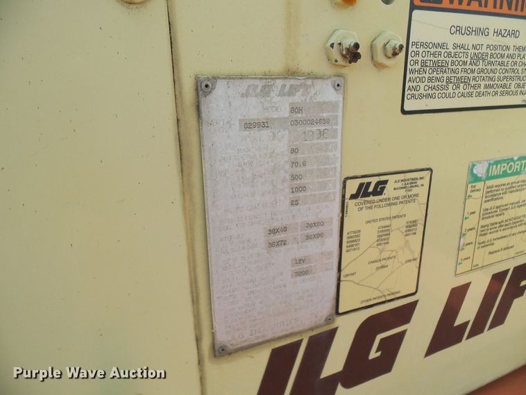 image for item DG1932 1996 JLG 80H  boom lift