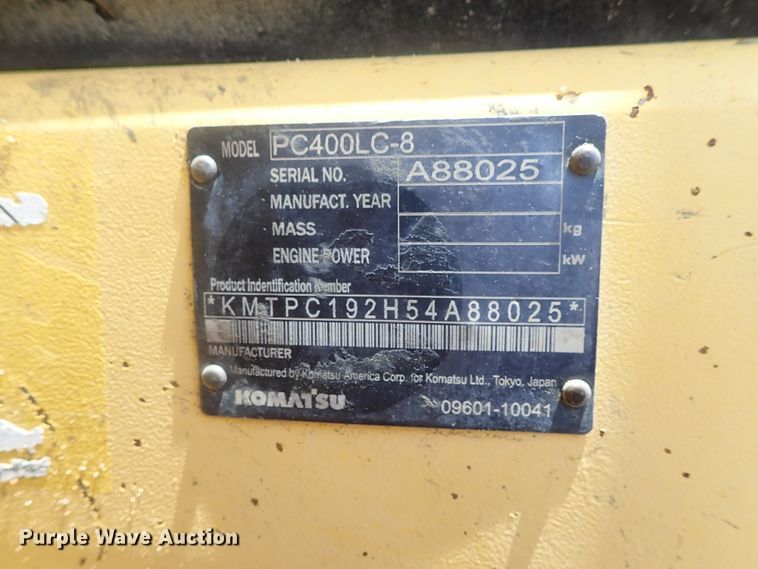 image for item DG2241 2008 Komatsu PC400LC-8  excavator