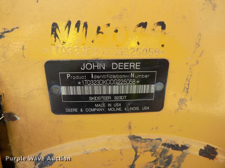 image for item DG2633 2012 John Deere 323DT  tracked skid steer loader