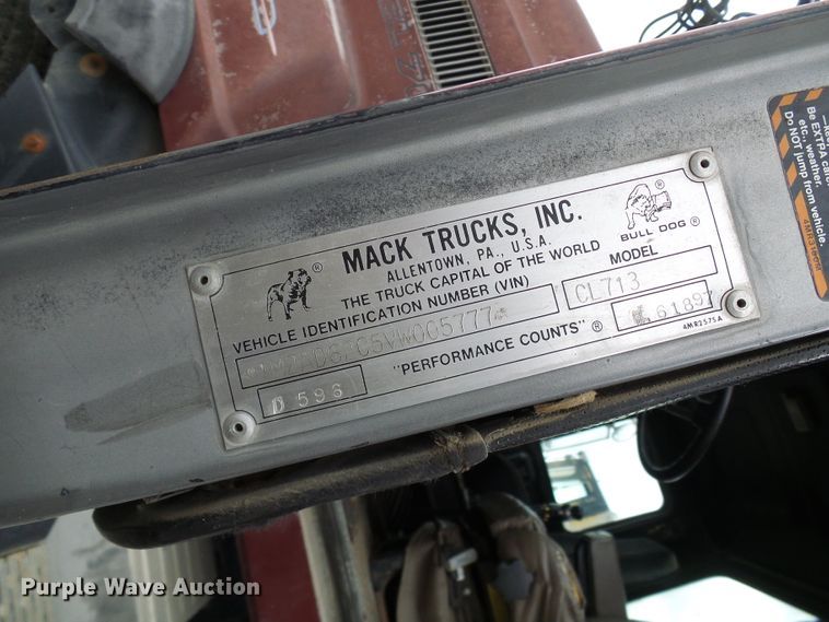 image for item DG5716 1997 Mack CL713 dump truck