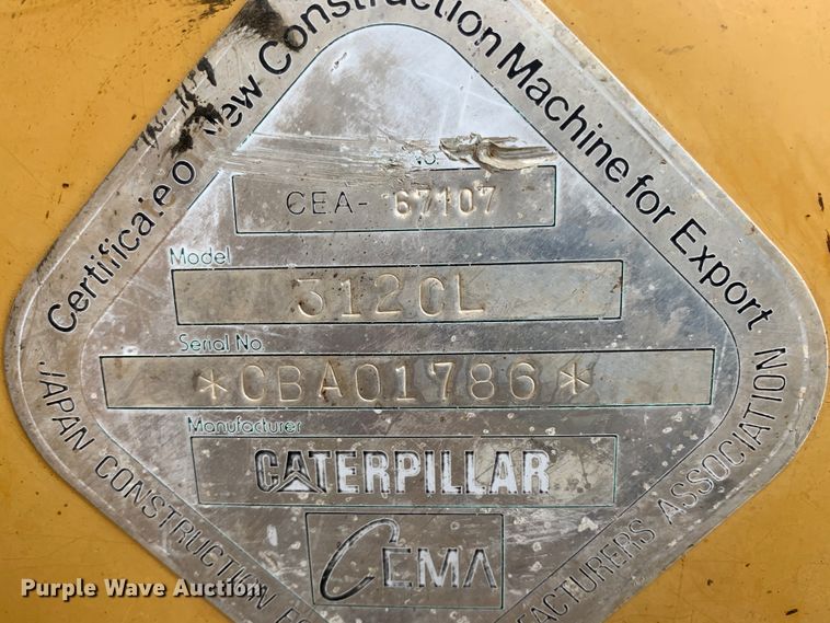 image for item DG6838 2004 Caterpillar 312C L  excavator