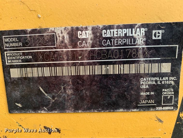image for item DG6838 2004 Caterpillar 312C L  excavator