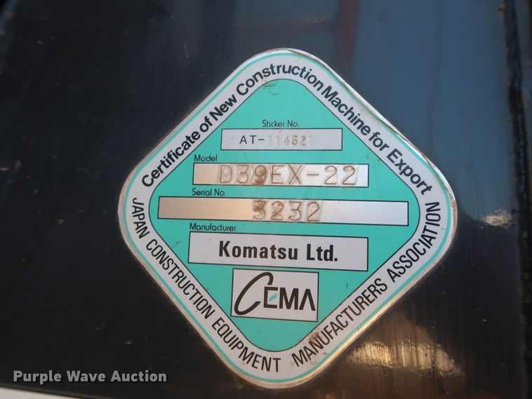 image for item DH0926 2010 Komatsu D39EX-22  dozer