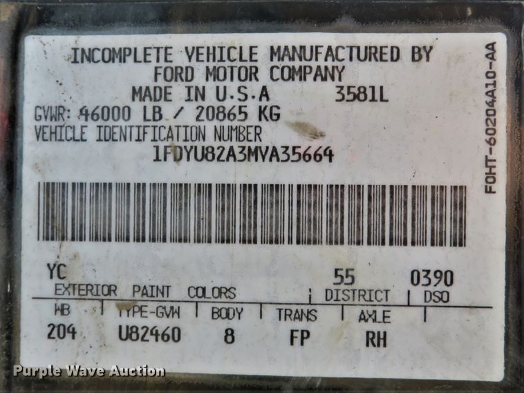 image for item DH1032 1991 Ford L8000  dump truck