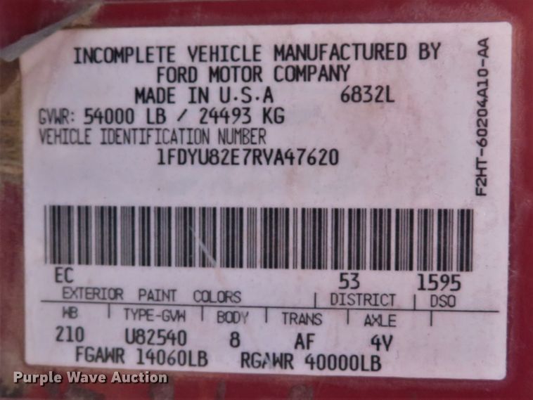 image for item DH1033 1994 Ford L8000  dump truck