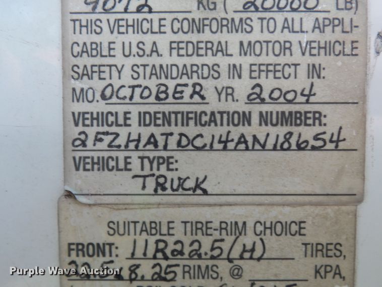 image for item DH3797 2004 Sterling L-Line  flatbed truck with forklift