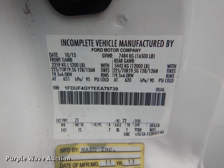 image for item DH5114 2014 Ford F450 Super Duty XL  bucket truck