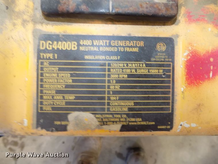 image for item DO9300 (2) DeWalt DG440B generators