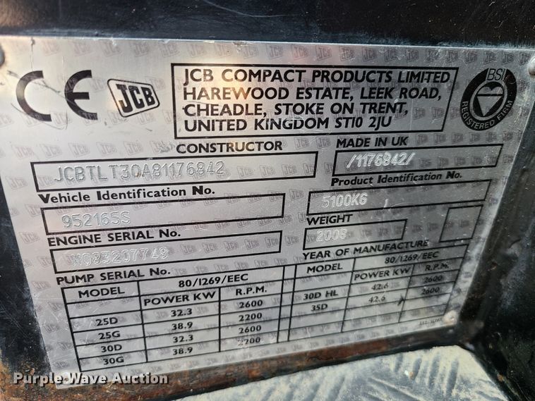 image for item EL9826 JCB 30D Teletruk  telehandler