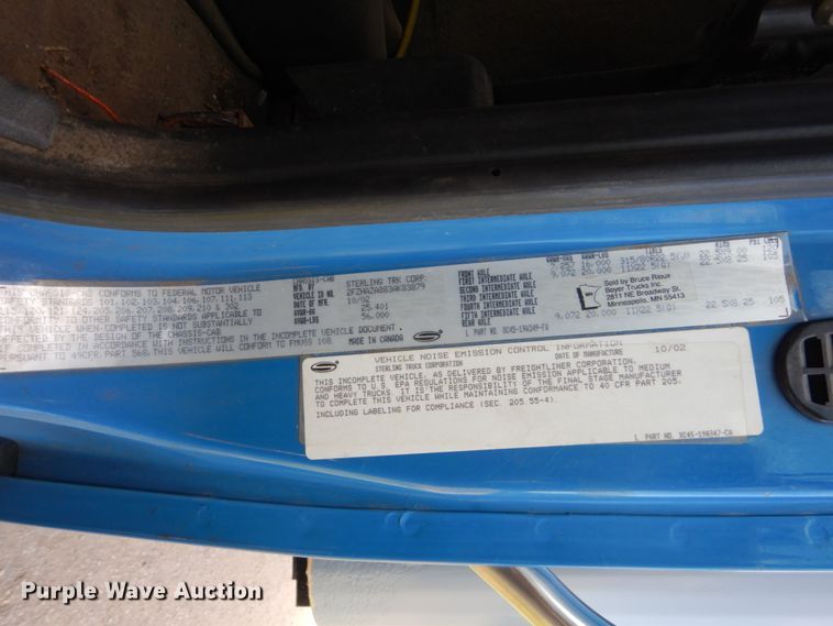 image for item FX9193 2003 Sterling L-Line  dump truck