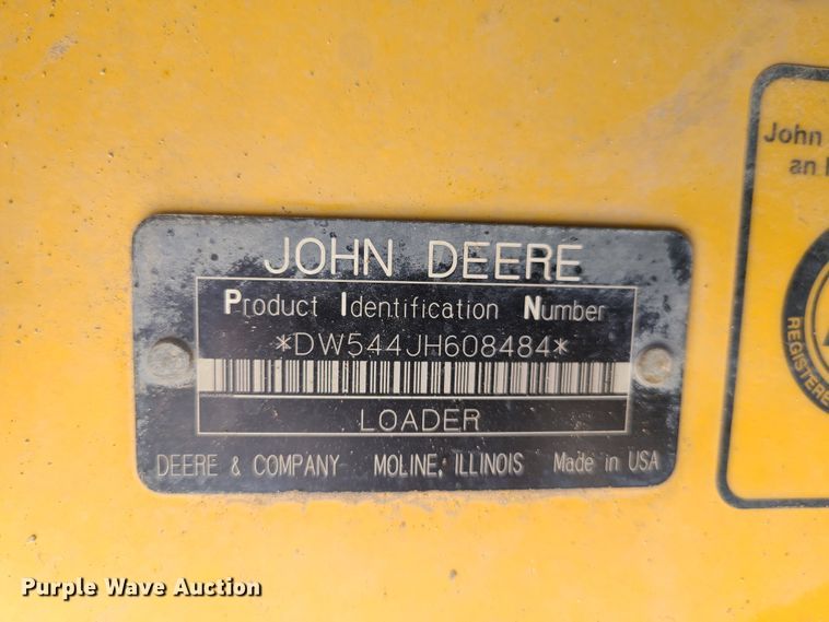 image for item FX9519 2006 John Deere 544J  High Lift wheel loader