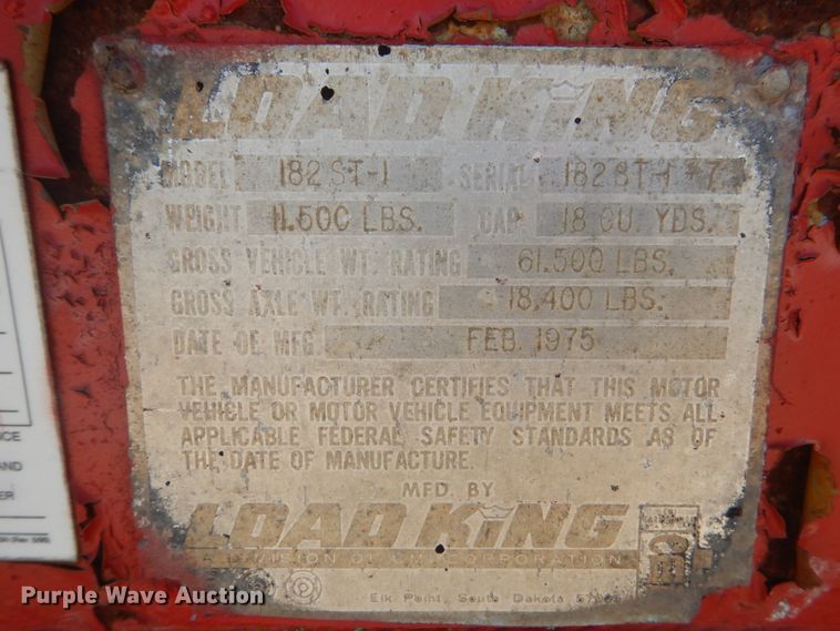 image for item GA9087 1975 Load King 182ST-1 bottom dump trailer