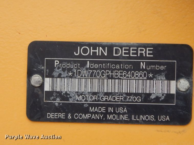 image for item GT9281 2011 John Deere 770GP  motor grader