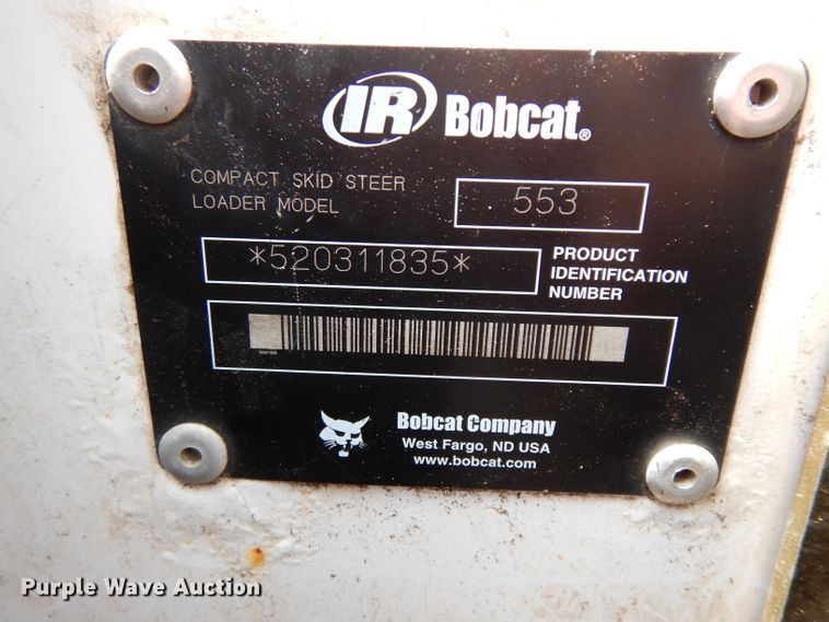 image for item HA9255 2003 Bobcat 553  skid steer loader