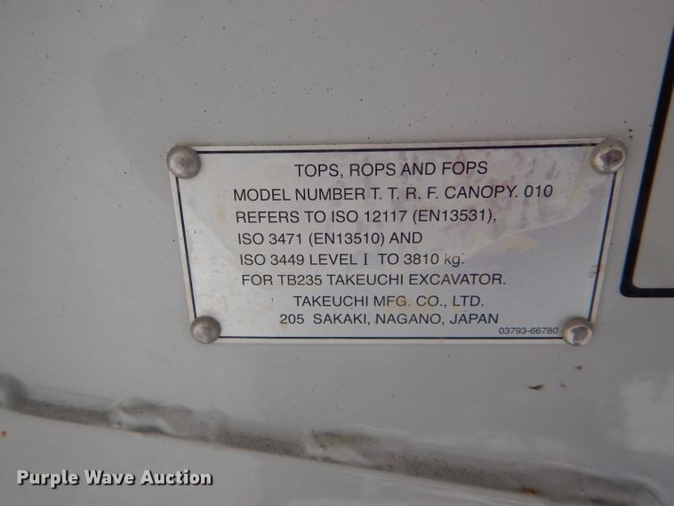 image for item HM9555 2013 Takeuchi TB235  mini excavator