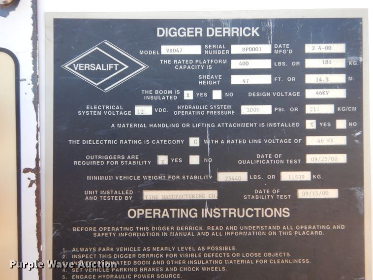 image for item HM9558 2000 GMC C7500  digger derrick truck