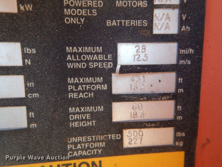 image for item HM9618 2002 Snorkel AB-60JALF0  boom lift