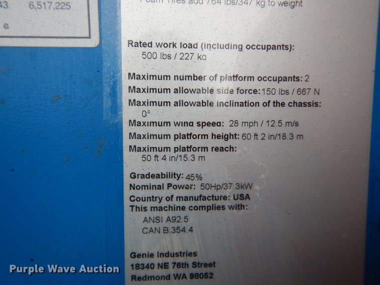 image for item HM9632 2007 Genie S-60  boom lift