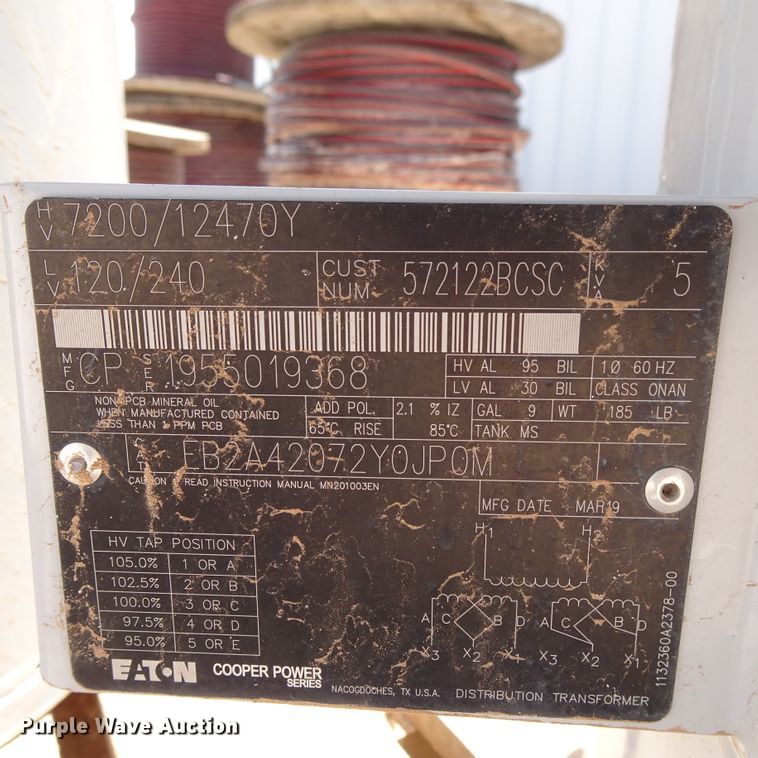 image for item GC9201 (2) overhead transformers