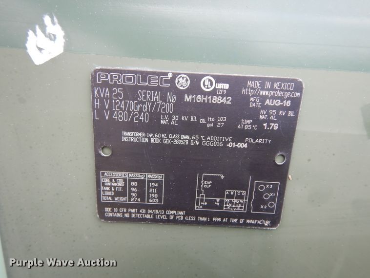 image for item HC9535 (3) Prolec stainless steel transformers