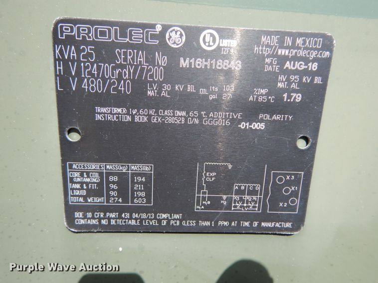 image for item HC9536 (3) Prolec stainless steel transformers