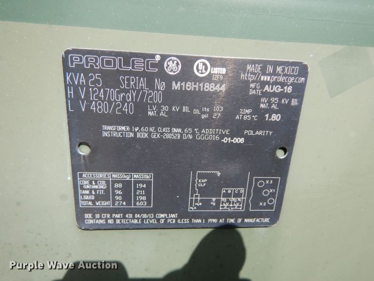 image for item HC9536 (3) Prolec stainless steel transformers