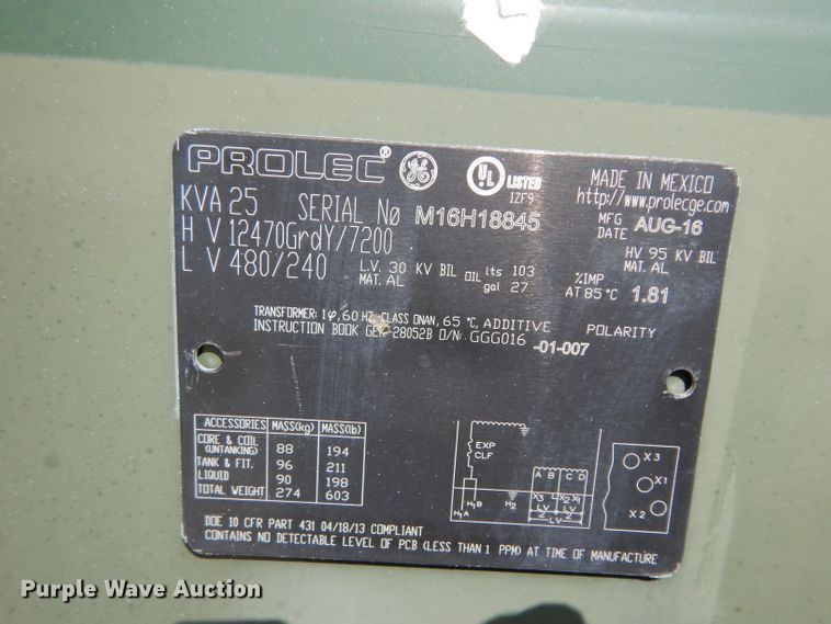 image for item HC9536 (3) Prolec stainless steel transformers