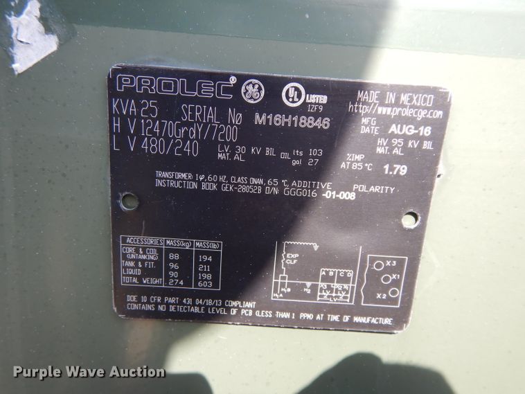 image for item HC9537 (3) Prolec stainless steel transformers