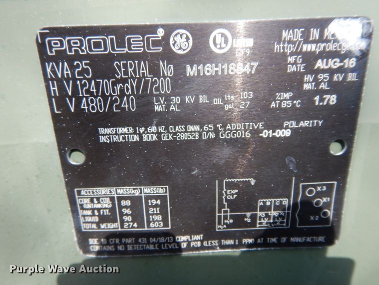 image for item HC9537 (3) Prolec stainless steel transformers