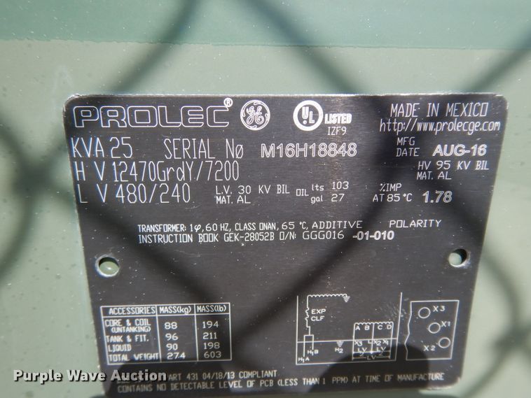 image for item HC9537 (3) Prolec stainless steel transformers