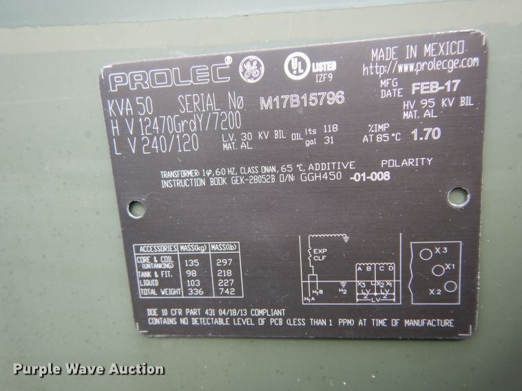 image for item HC9541 (3) Prolec stainless steel transformers