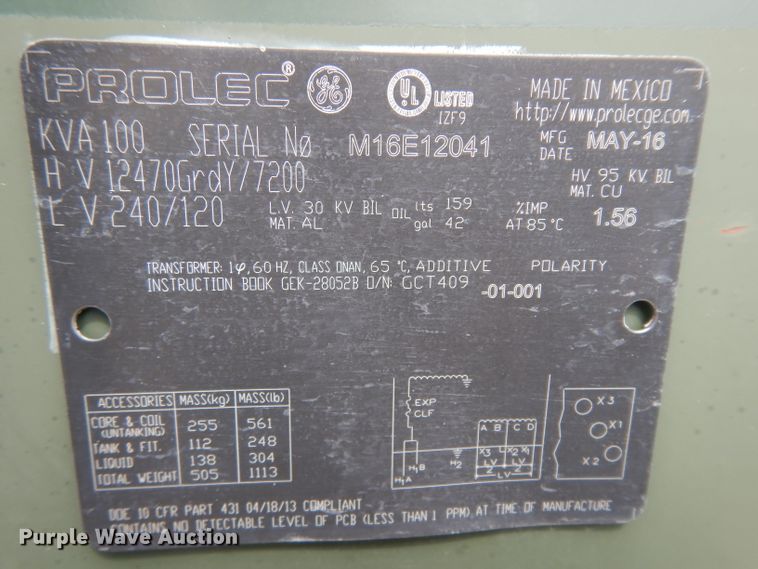 image for item HC9547 (3) Prolec stainless steel transformers