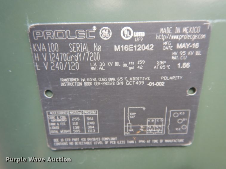 image for item HC9547 (3) Prolec stainless steel transformers