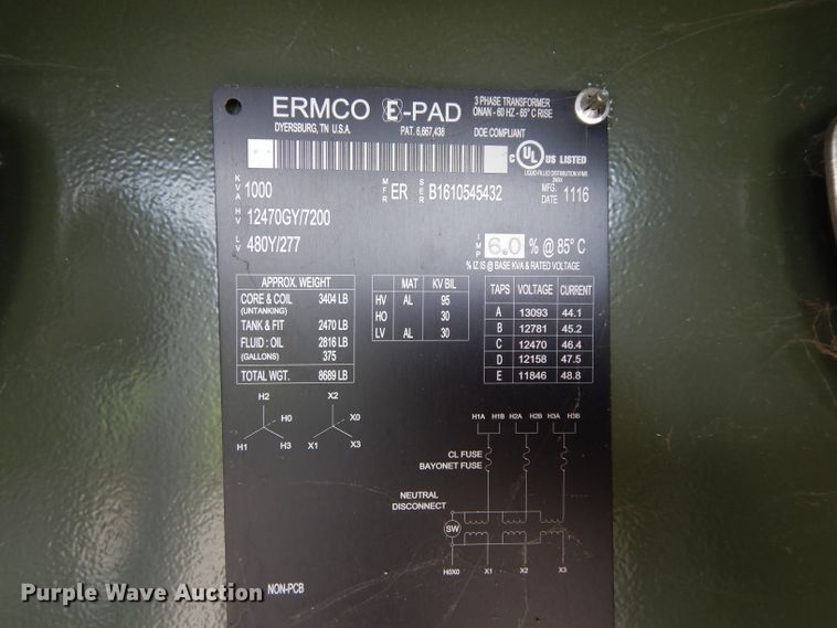 image for item HC9549 2016 Ermco stainless steel transformer
