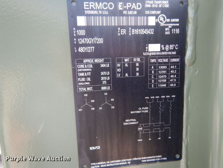 image for item HC9549 2016 Ermco stainless steel transformer