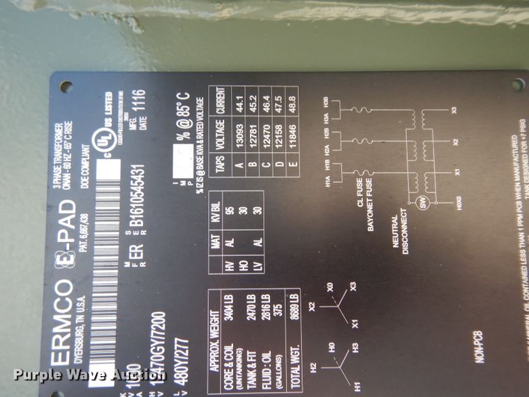 image for item HC9550 2016 Ermco stainless steel transformer