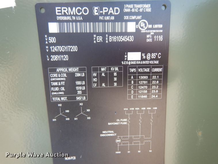 image for item HC9551 (2) 2016 Ermco stainless steel transformers