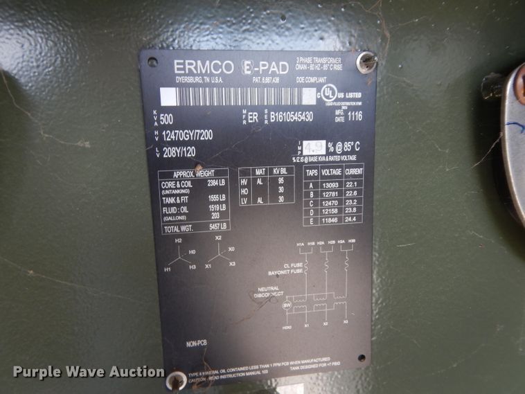 image for item HC9551 (2) 2016 Ermco stainless steel transformers