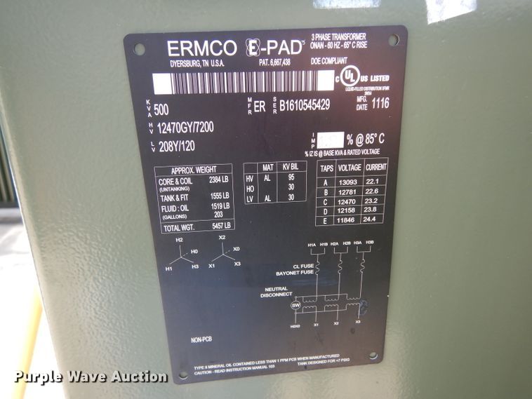 image for item HC9551 (2) 2016 Ermco stainless steel transformers