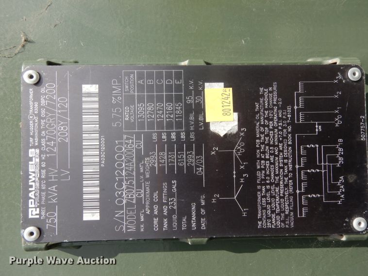 image for item HC9552 2003 Pauwel transformer