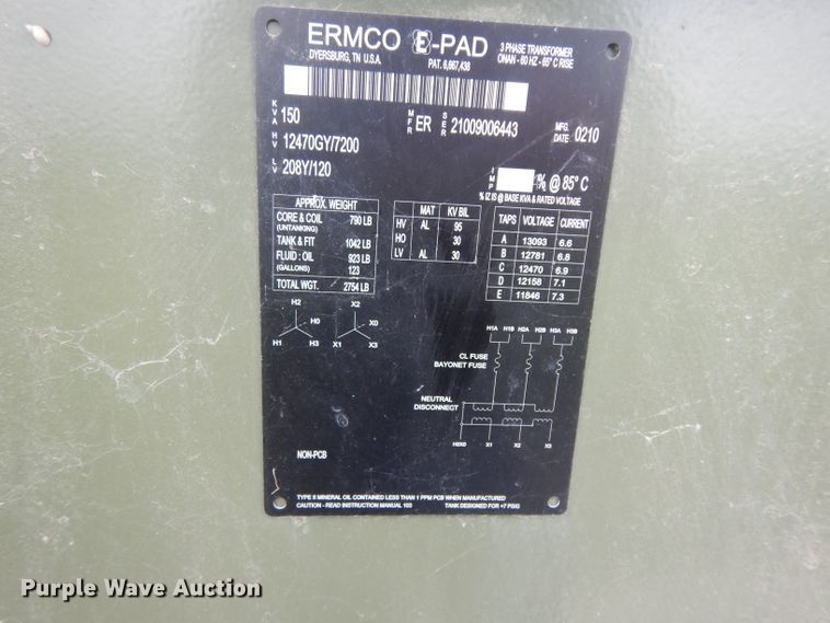 image for item HC9553 2010 Ermco transformer