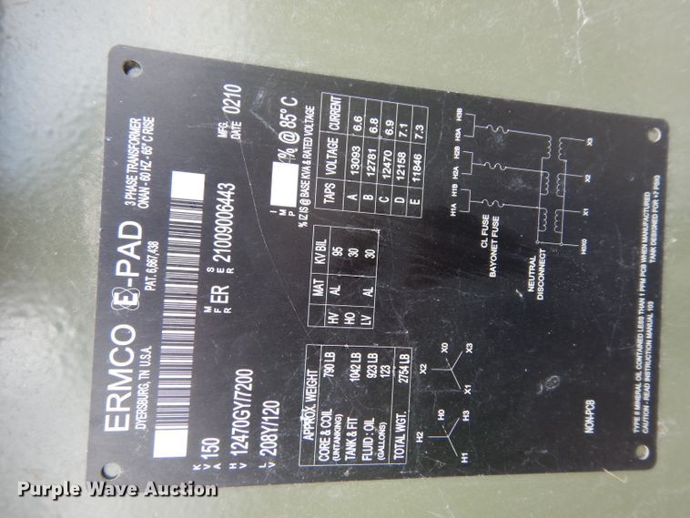 image for item HC9553 2010 Ermco transformer