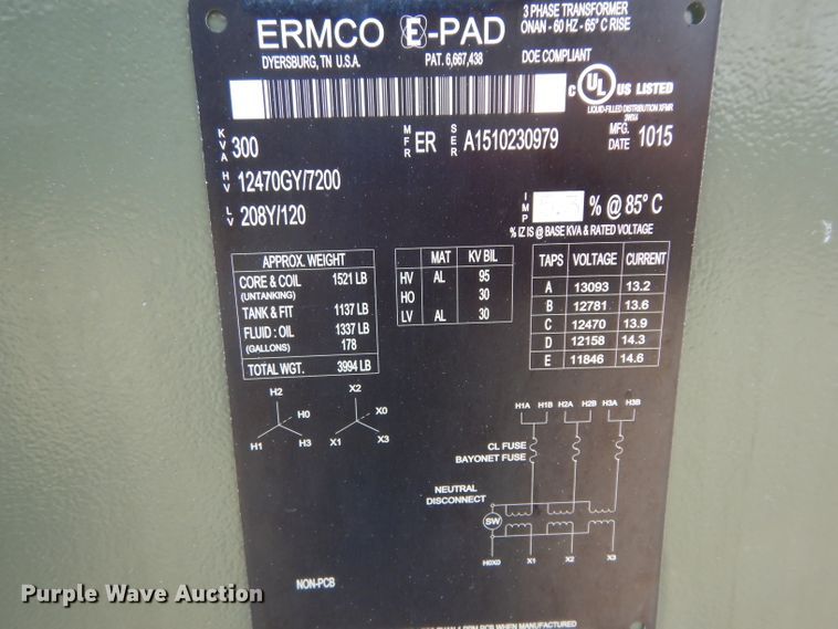 image for item HC9556 2015 Ermco transformer