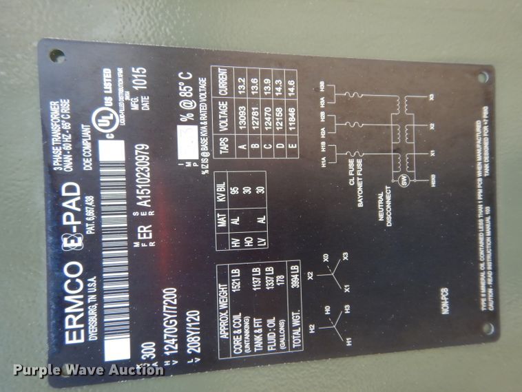 image for item HC9556 2015 Ermco transformer