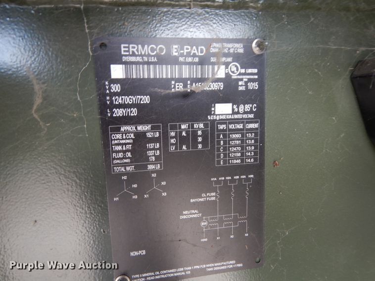 image for item HC9556 2015 Ermco transformer