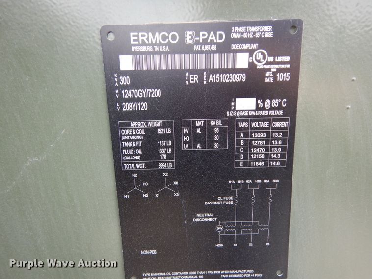 image for item HC9556 2015 Ermco transformer